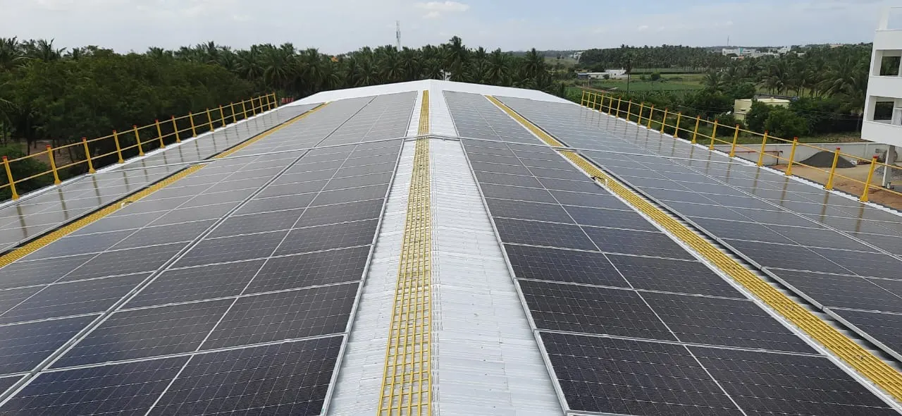 On-grid rooftop solar on GI sheet roof